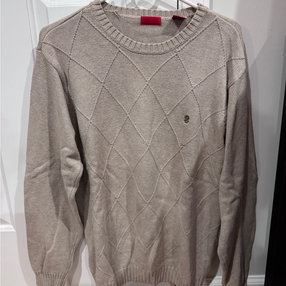 Izod Tan Crewneck Sweater with Classic Design